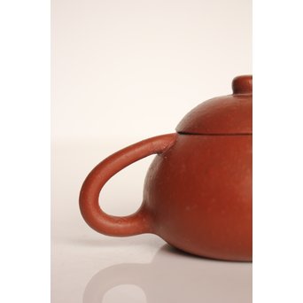 清末 昇軒款 朱泥梨皮文旦壺 /急須/茶壷　P106 