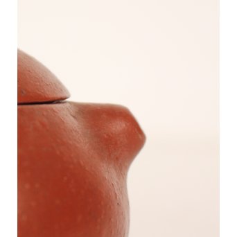 清末 昇軒款 朱泥梨皮文旦壺 /急須/茶壷　P106 