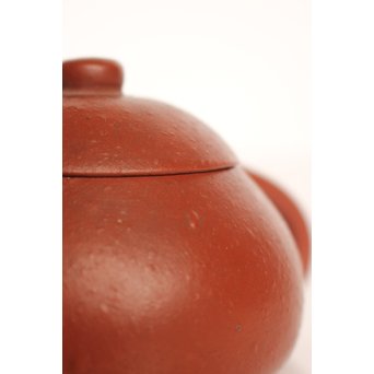 清末 昇軒款 朱泥梨皮文旦壺 /急須/茶壷　P106 