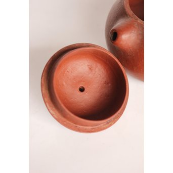 清末 昇軒款 朱泥梨皮文旦壺 /急須/茶壷　P106 
