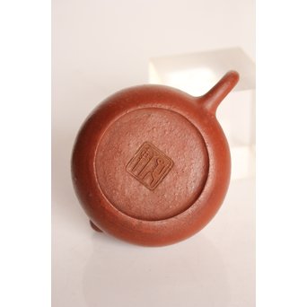 清末 昇軒款 朱泥梨皮文旦壺 /急須/茶壷　P106 