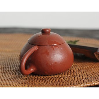 清末 昇軒款 朱泥梨皮文旦壺 /急須/茶壷　P106 