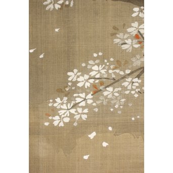 鶴澤探鯨 狩野派 まくり 彩色 絹本『馬』　Z078 