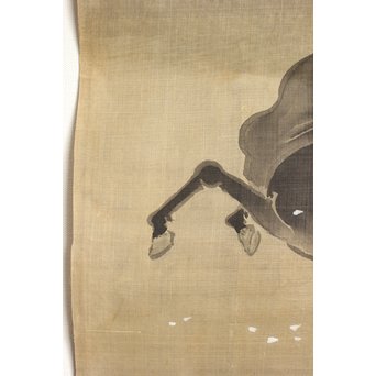 鶴澤探鯨 狩野派 まくり 彩色 絹本『馬』　Z078 