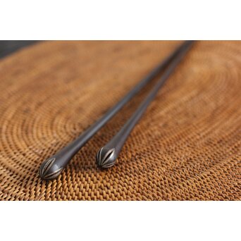 銀象嵌 鉄火箸　M107 