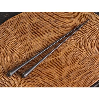 銀象嵌 鉄火箸　M107 