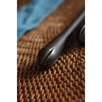 銀象嵌 鉄火箸　M107 