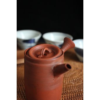 人間国宝 三代 山田常山/小常山 朱泥急須　P107 