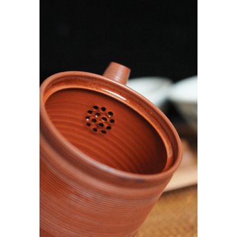 人間国宝 三代 山田常山/小常山 朱泥急須　P107 