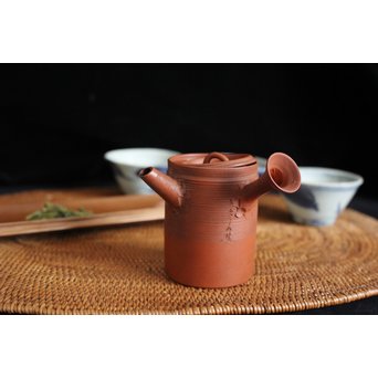 人間国宝 三代 山田常山/小常山 朱泥急須　P107