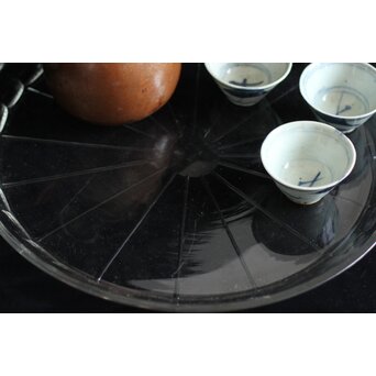 切子 円式ギヤマン盆　Y013 