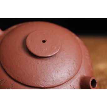 民初 漢詩彫朱泥急須/茶壷　P108 