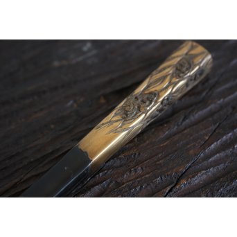 本鼈甲 浮彫蒔絵櫛と笄　U067 