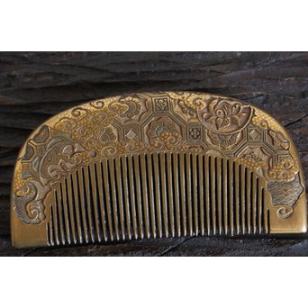 本鼈甲 浮彫蒔絵櫛と笄　U067 