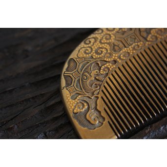 本鼈甲 浮彫蒔絵櫛と笄　U067 