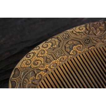 本鼈甲 浮彫蒔絵櫛と笄　U067 