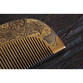 本鼈甲 浮彫蒔絵櫛と笄　U067 