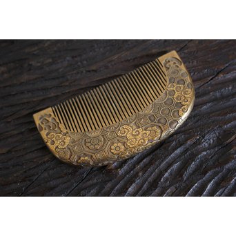 本鼈甲 浮彫蒔絵櫛と笄　U067 