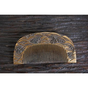 本鼈甲 浮彫蒔絵櫛と笄　U067 