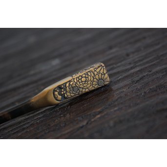 本鼈甲 浮彫蒔絵櫛と笄　U067 