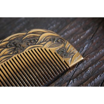 本鼈甲 浮彫蒔絵櫛と笄　U067 