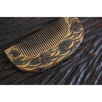 本鼈甲 浮彫蒔絵櫛と笄　U067 