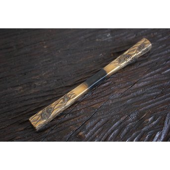 本鼈甲 浮彫蒔絵櫛と笄　U067 