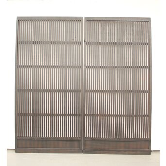 煤黒格子戸 2枚1組　L970