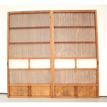 白木 ダイアガラス格子戸 2枚1組　L971