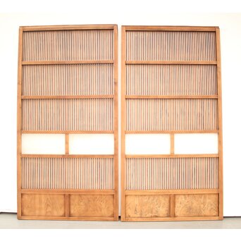 白木 ダイアガラス格子戸 2枚1組　L971 