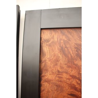 良杢 大型欅黒枠帯戸 4枚1組　B950Y 