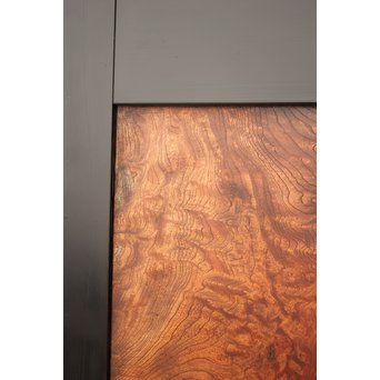 良杢 大型欅黒枠帯戸 4枚1組　B950Y 