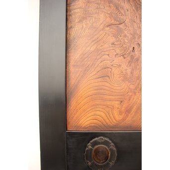 良杢 大型欅黒枠帯戸 4枚1組　B950Y 