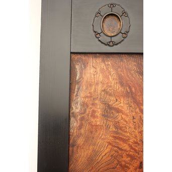 良杢 大型欅黒枠帯戸 4枚1組　B950Y 