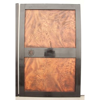 良杢 大型欅黒枠帯戸 4枚1組　B950Y 