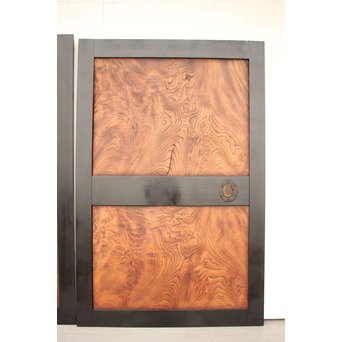 良杢 大型欅黒枠帯戸 4枚1組　B950Y 