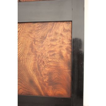 良杢 大型欅黒枠帯戸 4枚1組　B950Y 