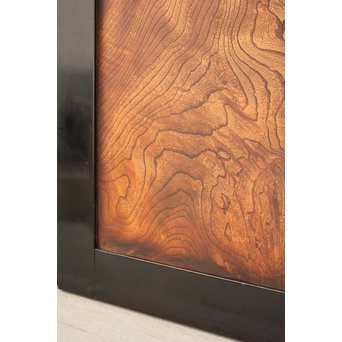 良杢 大型欅黒枠帯戸 4枚1組　B950Y 