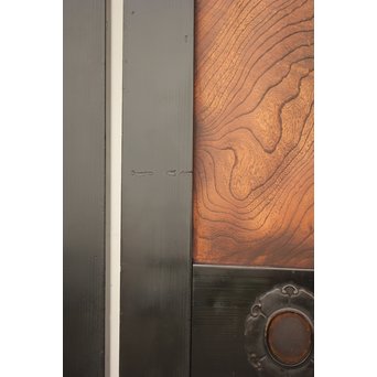 良杢 大型欅黒枠帯戸 4枚1組　B950Y 