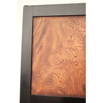 良杢 大型欅黒枠帯戸 4枚1組　B950Y 