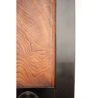 良杢 大型欅黒枠帯戸 4枚1組　B950Y 