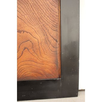 良杢 大型欅黒枠帯戸 4枚1組　B950Y 