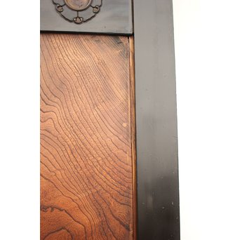 良杢 大型欅黒枠帯戸 4枚1組　B950Y 