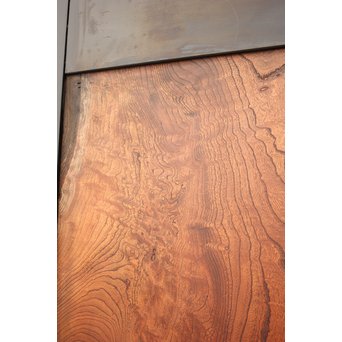 良杢 大型欅黒枠帯戸 4枚1組　B950Y 