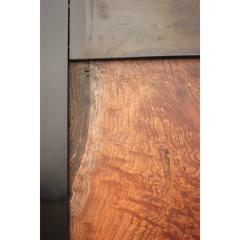 良杢 大型欅黒枠帯戸 4枚1組　B950Y 