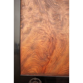 良杢 大型欅黒枠帯戸 4枚1組　B950Y 