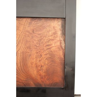 良杢 大型欅黒枠帯戸 4枚1組　B950Y 