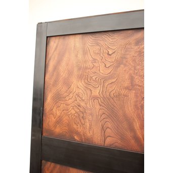 良杢 大型欅黒枠帯戸 4枚1組　B950Y 