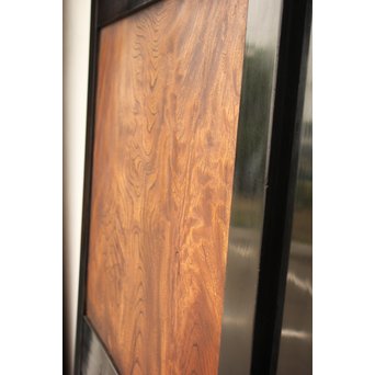 良杢 大型欅黒枠帯戸 4枚1組　B950Y 