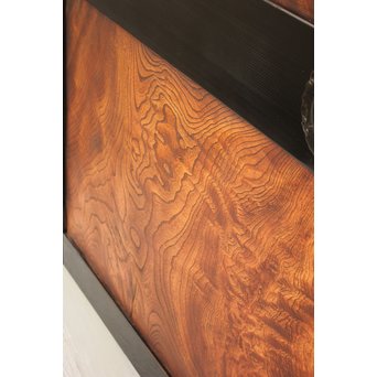 良杢 大型欅黒枠帯戸 4枚1組　B950Y 